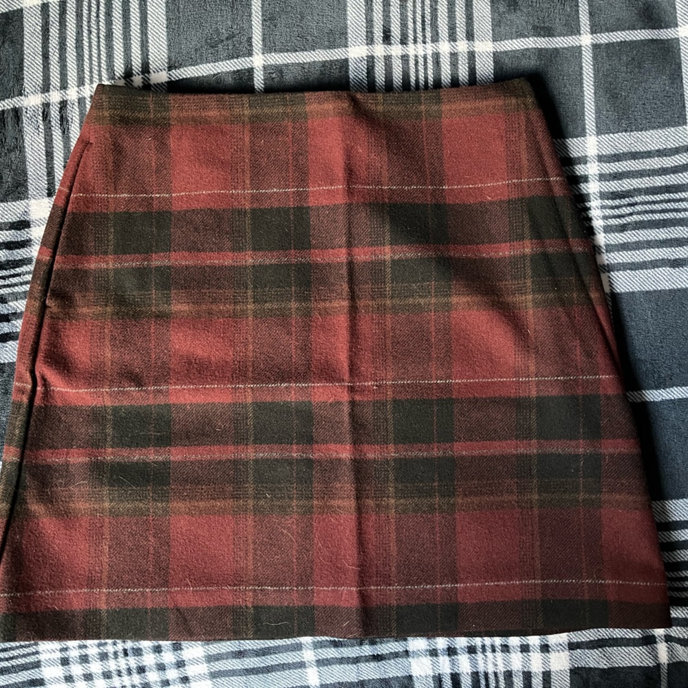 Maroon Uniqlo Plaid Skirt